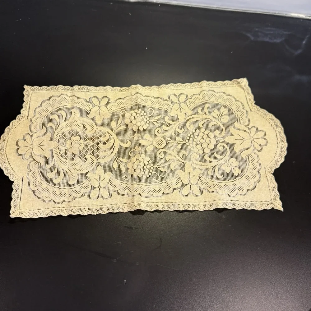 5 Piece Lot‎ Linen Handkerchief Tea Towel Pillowcase Cutwork Lace Handmade